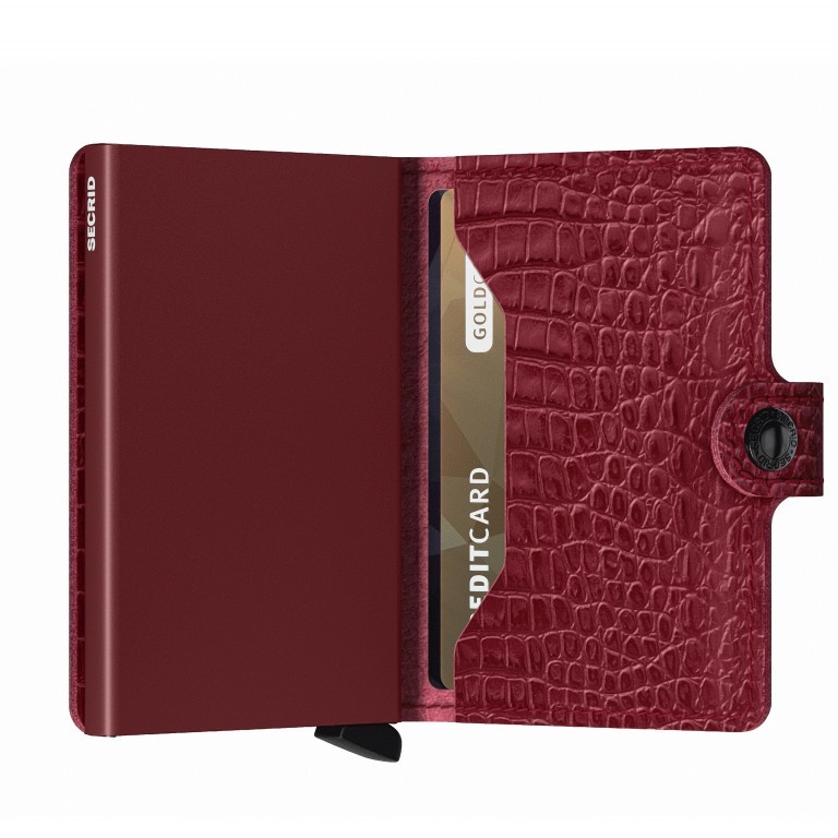 Geldbörse Miniwallet Nile Ruby, Farbe: rot/weinrot, Marke: Secrid, EAN: 8718215287520, Abmessungen in cm: 6.8x10.2x2.1, Bild 4 von 5