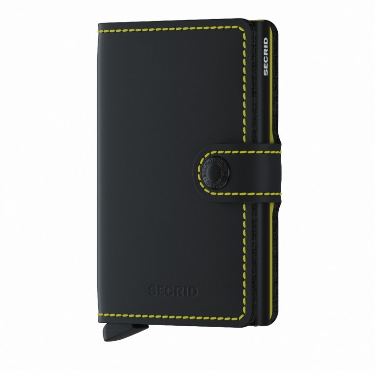 Geldbörse Miniwallet Matte Black Yellow, Farbe: gelb, Marke: Secrid, EAN: 8718215287261, Abmessungen in cm: 6.8x10.2x2.1, Bild 1 von 5