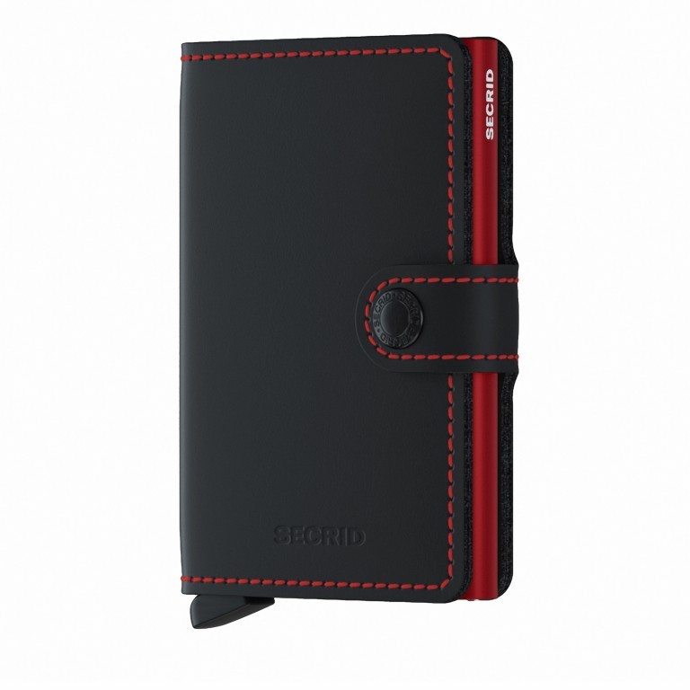 Geldbörse Miniwallet Matte Black Red, Farbe: rot/weinrot, Marke: Secrid, EAN: 8718215287247, Abmessungen in cm: 6.8x10.2x2.1, Bild 1 von 4