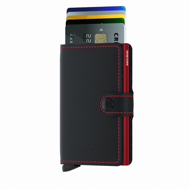 Geldbörse Miniwallet Matte Black Red, Farbe: rot/weinrot, Marke: Secrid, EAN: 8718215287247, Abmessungen in cm: 6.8x10.2x2.1, Bild 4 von 4