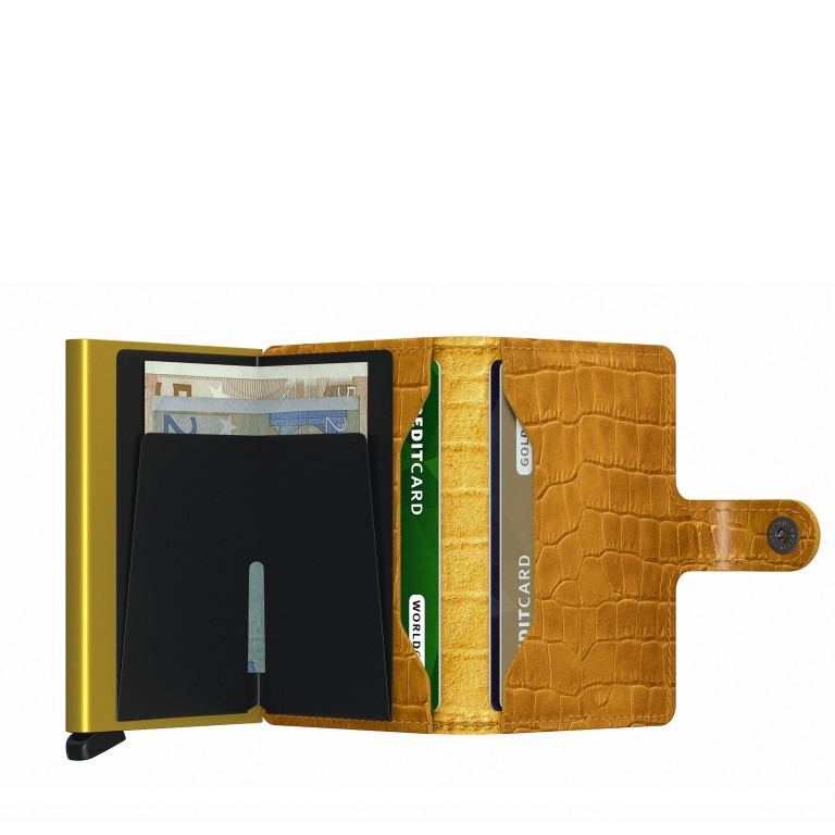 Geldbörse Miniwallet Cleo Ochre, Farbe: gelb, Marke: Secrid, EAN: 8718215287551, Abmessungen in cm: 6.8x10.2x2.1, Bild 3 von 5