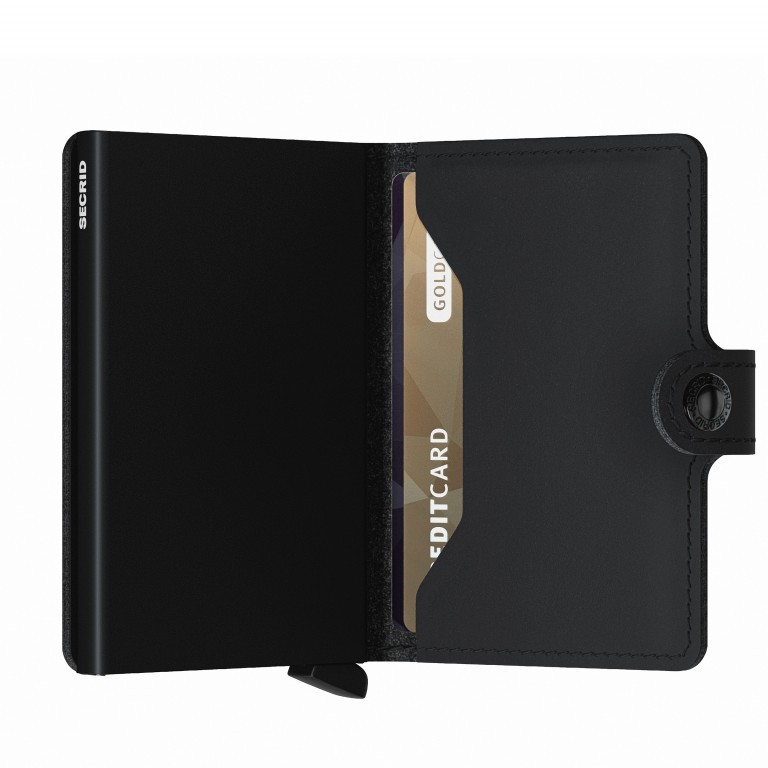 Geldbörse Miniwallet Soft Touch vegan Black, Farbe: schwarz, Marke: Secrid, EAN: 8718215287599, Abmessungen in cm: 6.8x10.2x2.1, Bild 4 von 5