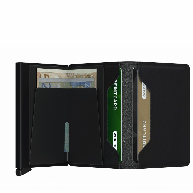 Geldbörse Slimwallet Soft Touch vegan Black, Farbe: schwarz, Marke: Secrid, EAN: 8718215287605, Abmessungen in cm: 6.8x10.2x1.6, Bild 3 von 5