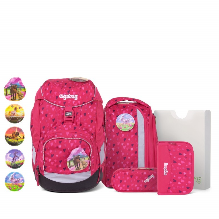Schulranzen Pack Set 6-teilig HufBäreisen, Farbe: rosa/pink, Marke: Ergobag, EAN: 4057081076949, Abmessungen in cm: 25x35x22, Bild 1 von 7