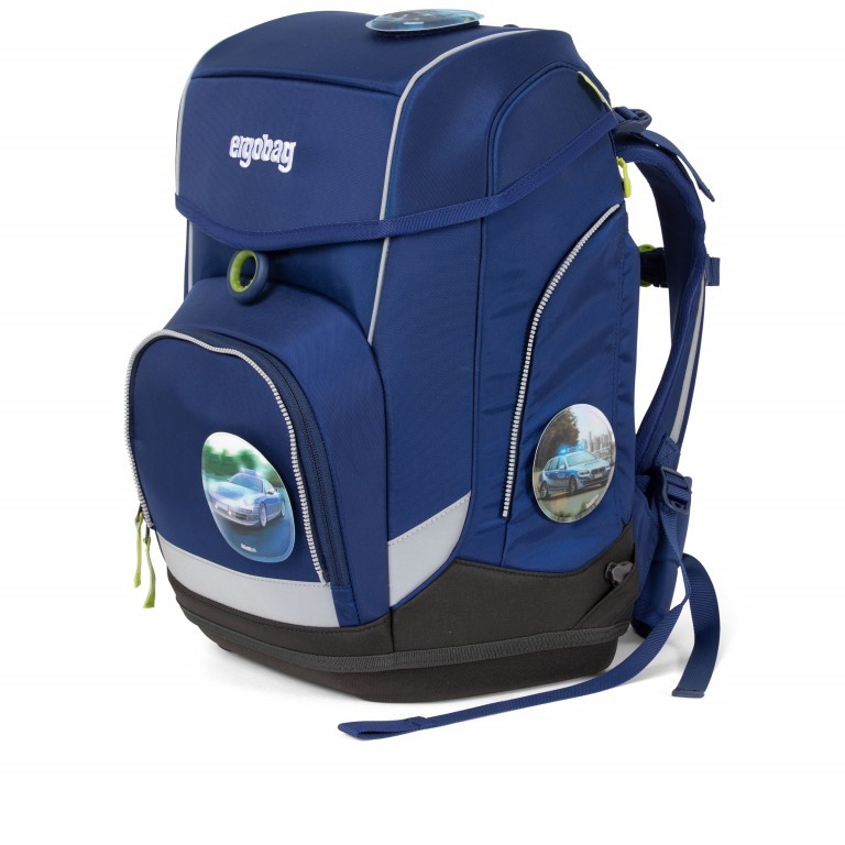 Schulranzen Cubo Set 5-teilig BlaulichtBär, Farbe: blau/petrol, Marke: Ergobag, EAN: 4057081077274, Abmessungen in cm: 25x40x20, Bild 3 von 7