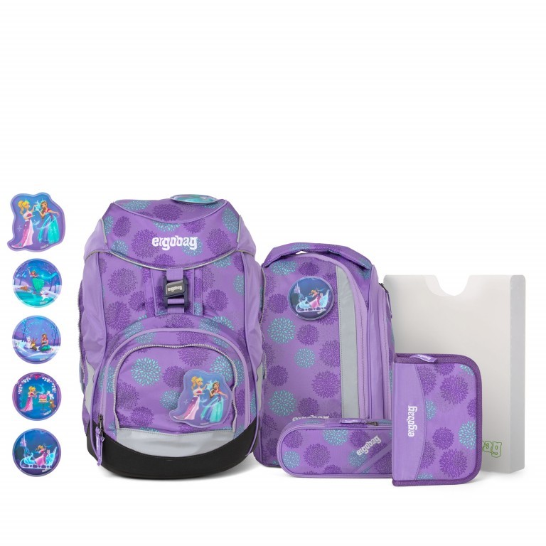 Schulranzen Pack Glow Edition Set 6-teilig SchlittenzauBär Glow, Farbe: flieder/lila, Marke: Ergobag, EAN: 4057081051267, Abmessungen in cm: 25x35x22, Bild 1 von 7