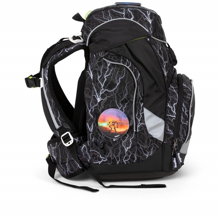 Schulranzen Pack Glow Edition Set 6-teilig Super ReflektBär Glow, Farbe: schwarz, Marke: Ergobag, EAN: 4057081077120, Abmessungen in cm: 25x35x22, Bild 4 von 7