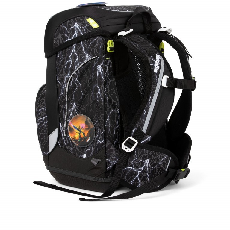 Schulranzen Cubo Glow Edition Set 5-teilig Super ReflektBär Glow, Farbe: schwarz, Marke: Ergobag, EAN: 4057081077403, Abmessungen in cm: 25x40x20, Bild 7 von 7
