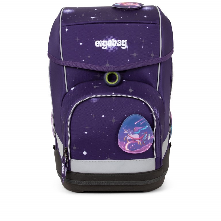 Schulranzen Cubo Galaxy Glow Edition Set 5-teilig Bärgasus Glow, Farbe: flieder/lila, Marke: Ergobag, EAN: 4057081077359, Abmessungen in cm: 25x40x20, Bild 2 von 7