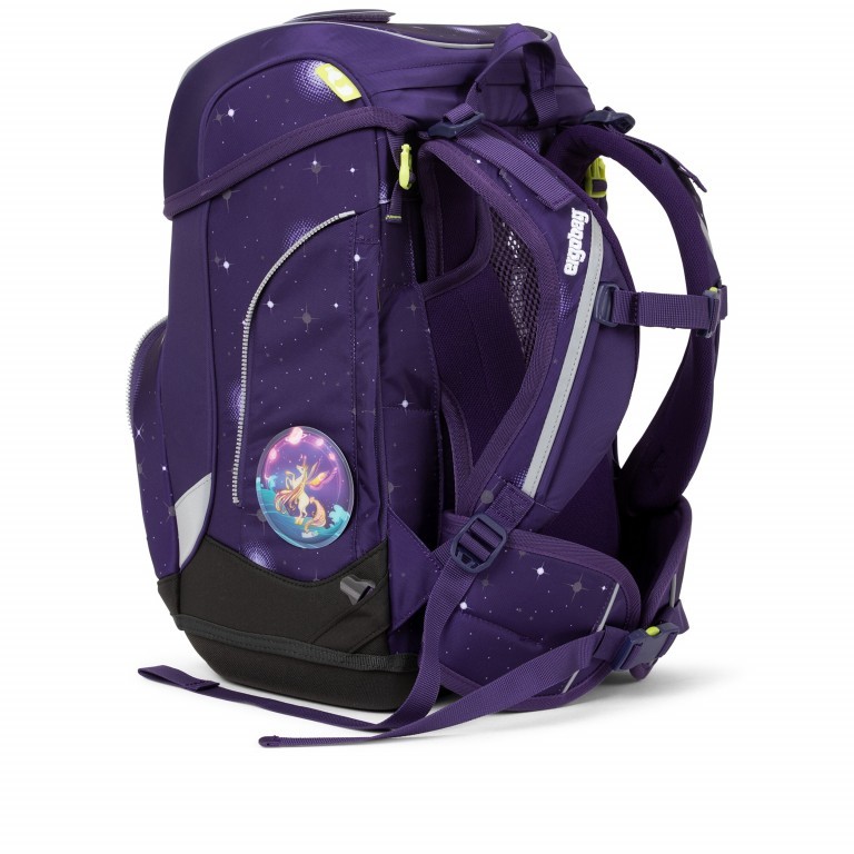 Schulranzen Cubo Galaxy Glow Edition Set 5-teilig Bärgasus Glow, Farbe: flieder/lila, Marke: Ergobag, EAN: 4057081077359, Abmessungen in cm: 25x40x20, Bild 6 von 7