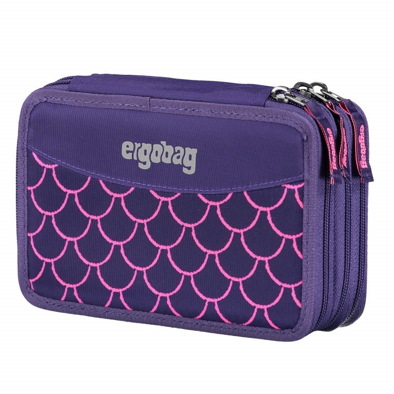 Stiftetui Maxi Mäppchen Lumi Edition Set 40-teilig PerlentauchBär, Farbe: flieder/lila, Marke: Ergobag, EAN: 4057081200122, Abmessungen in cm: 20.5x13.5x6.5, Bild 1 von 4