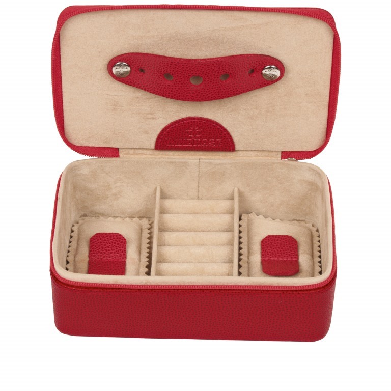 Schmuckkästchen beluga Rot, Farbe: rot/weinrot, Marke: Windrose, EAN: 4006047385618, Abmessungen in cm: 14.5x5.5x9.5, Bild 1 von 2