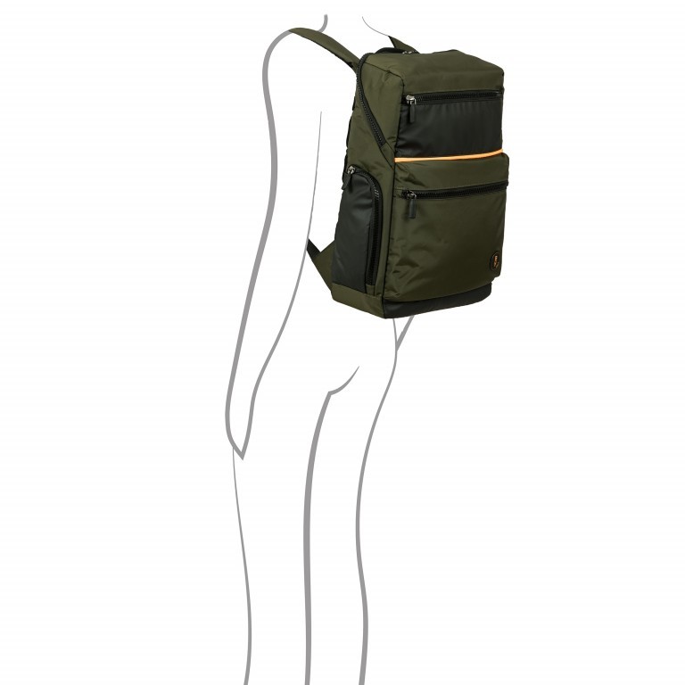 Rucksack B|Y by Brics Eolo mit Laptopfach Oliva, Farbe: grün/oliv, Marke: Brics, EAN: 8016623127842, Abmessungen in cm: 29x47x19, Bild 6 von 12