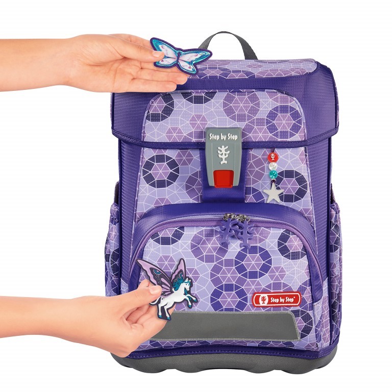 Schulranzen Cloud Set 5-teilig Sparkling Pegasus, Farbe: flieder/lila, Marke: Step by Step, EAN: 4047443416391, Abmessungen in cm: 28x37.5x20, Bild 3 von 15