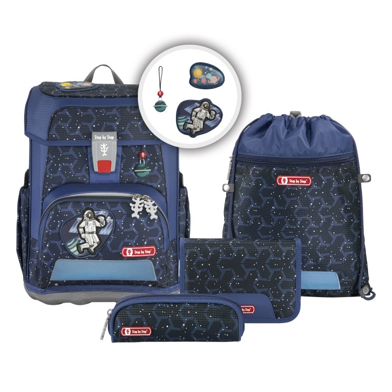 Schulranzen Cloud Set 5-teilig Star Astronaut, Farbe: blau/petrol, Marke: Step by Step, EAN: 4047443460721, Abmessungen in cm: 28x37.5x20, Bild 1 von 14