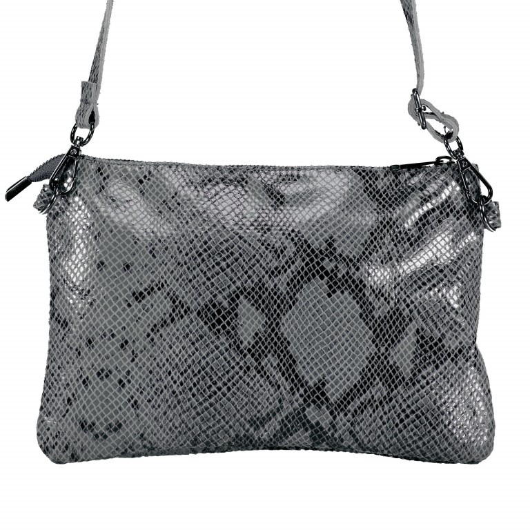 Umhängetasche / Clutch Snake Grau, Farbe: grau, Marke: Hausfelder Manufaktur, EAN: 4065646001732, Abmessungen in cm: 27x18x1, Bild 3 von 10