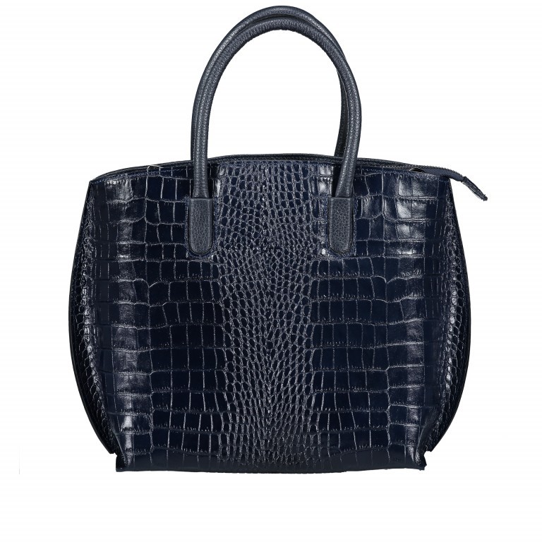 Handtasche Croco Dunkelblau, Farbe: blau/petrol, Marke: Hausfelder Manufaktur, EAN: 4065646003552, Abmessungen in cm: 26x25x13, Bild 7 von 7