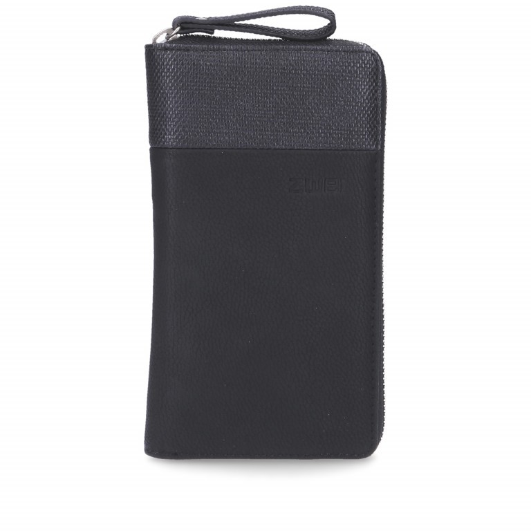 Geldbörse Eva Wallet EV2 Nubuk Black, Farbe: schwarz, Marke: Zwei, EAN: 4250257920934, Abmessungen in cm: 19x11x3, Bild 1 von 4