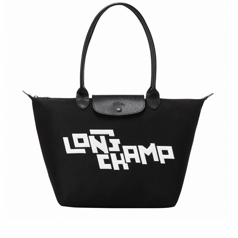 Shopper Le Pliage Collection Shopper l Schwarz Weiß, Farbe: schwarz, Marke: Longchamp, EAN: 3597921841586, Abmessungen in cm: 31x30x19, Bild 1 von 1