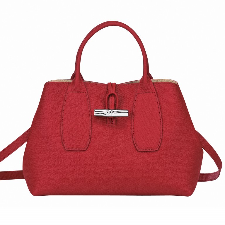 Handtasche Roseau Handtasche M Rot, Farbe: rot/weinrot, Marke: Longchamp, EAN: 3597921848264, Abmessungen in cm: 30x23.5x12, Bild 1 von 6