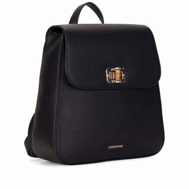 Rucksack Lexa Black, Farbe: schwarz, Marke: Emily & Noah, EAN: 4049391285425, Abmessungen in cm: 27x28x9, Bild 2 von 6