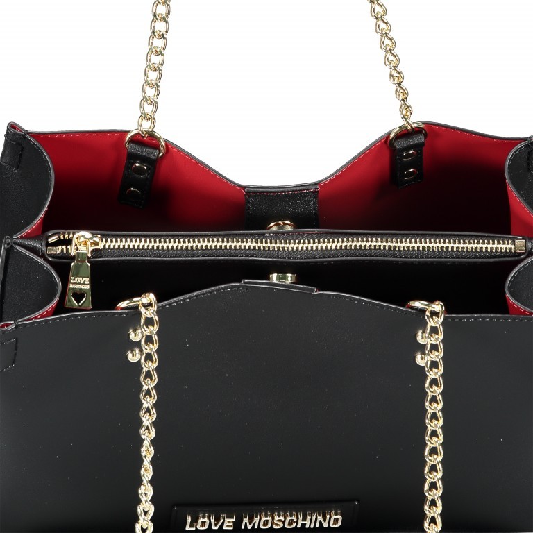 Shopper Borsa Schwarz, Farbe: schwarz, Marke: Love Moschino, EAN: 8054406652488, Abmessungen in cm: 31x23x13, Bild 7 von 7