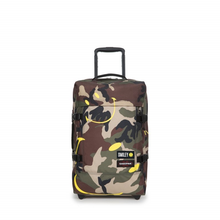 Reisetasche Tranverz S Smiley Camo, Farbe: grün/oliv, Marke: Eastpak, EAN: 5400879215546, Abmessungen in cm: 32.5x51x23, Bild 1 von 9