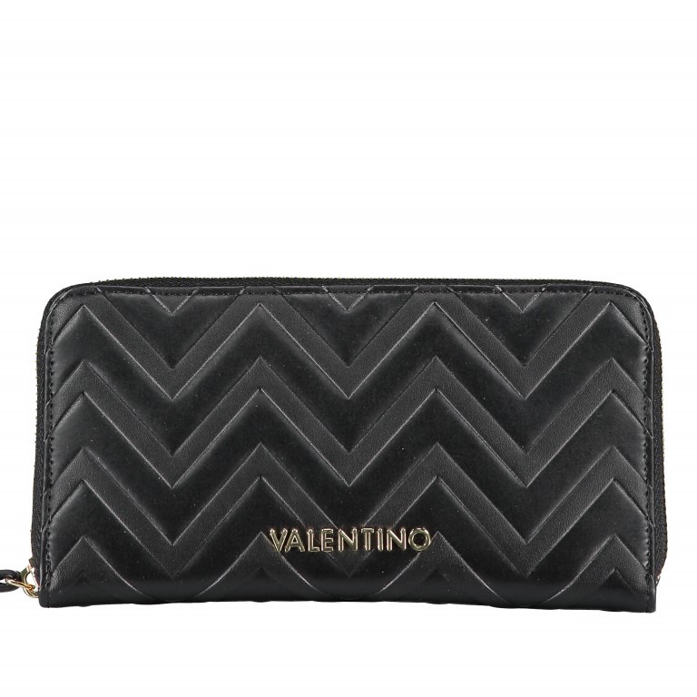 Geldbörse Fauno Nero, Farbe: schwarz, Marke: Valentino Bags, EAN: 8058043054308, Abmessungen in cm: 19.5x10x2.5, Bild 1 von 5