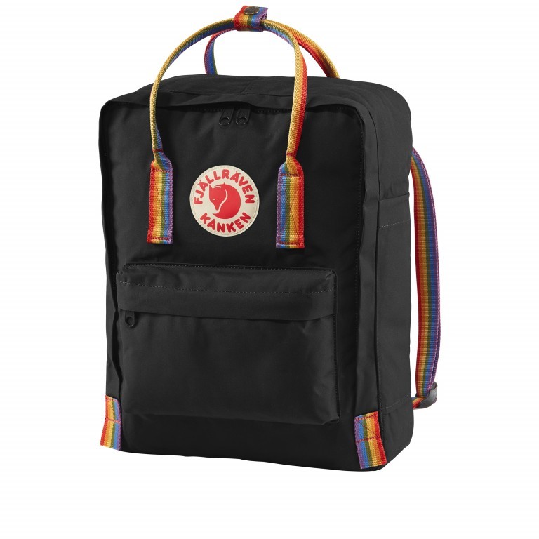 Rucksack Kånken Rainbow Black Rainbow Pattern, Farbe: schwarz, Marke: Fjällräven, EAN: 7323450597948, Abmessungen in cm: 27x38x13, Bild 2 von 11