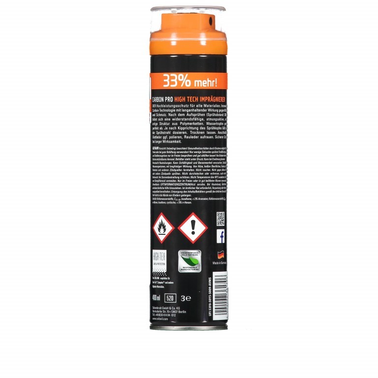 Imprägnierspray Carbon Pro Spray Größe 400 ml Neutral, Farbe: farblos/neutral, Marke: Collonil, EAN: 4002092361706, Bild 2 von 5