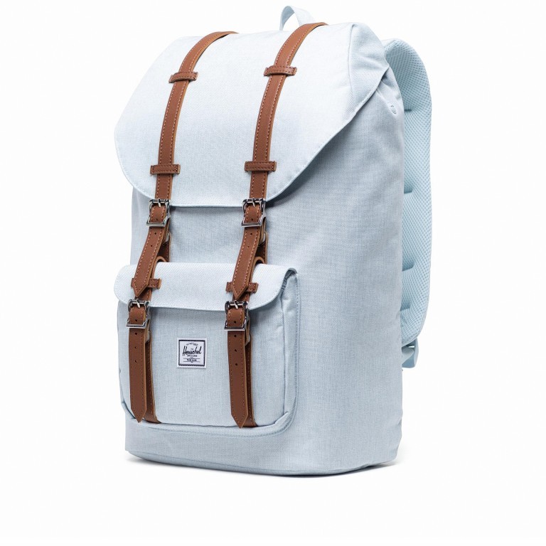 Rucksack Little America Volumen 23 Liter Ballad Blue Pastel Crosshatch, Farbe: blau/petrol, Marke: Herschel, EAN: 0828432391639, Abmessungen in cm: 28x50x17, Bild 2 von 4
