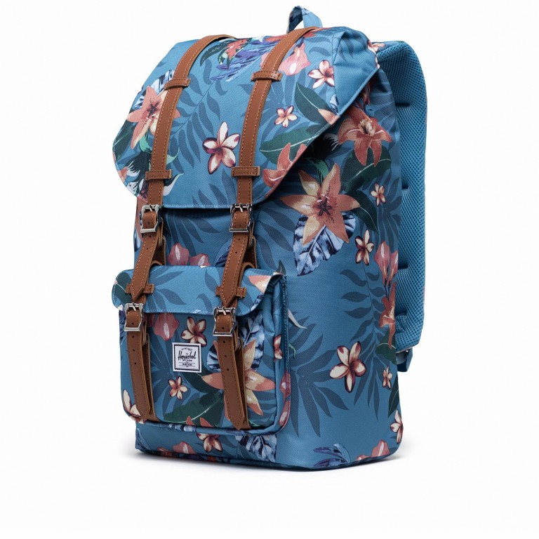 Rucksack Little America Volumen 23 Liter Summer Floral Heaven Blue, Farbe: bunt, Marke: Herschel, EAN: 0828432391660, Abmessungen in cm: 28x50x17, Bild 2 von 4
