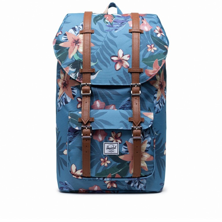 Rucksack Little America Volumen 23 Liter Summer Floral Heaven Blue, Farbe: bunt, Marke: Herschel, EAN: 0828432391660, Abmessungen in cm: 28x50x17, Bild 1 von 4