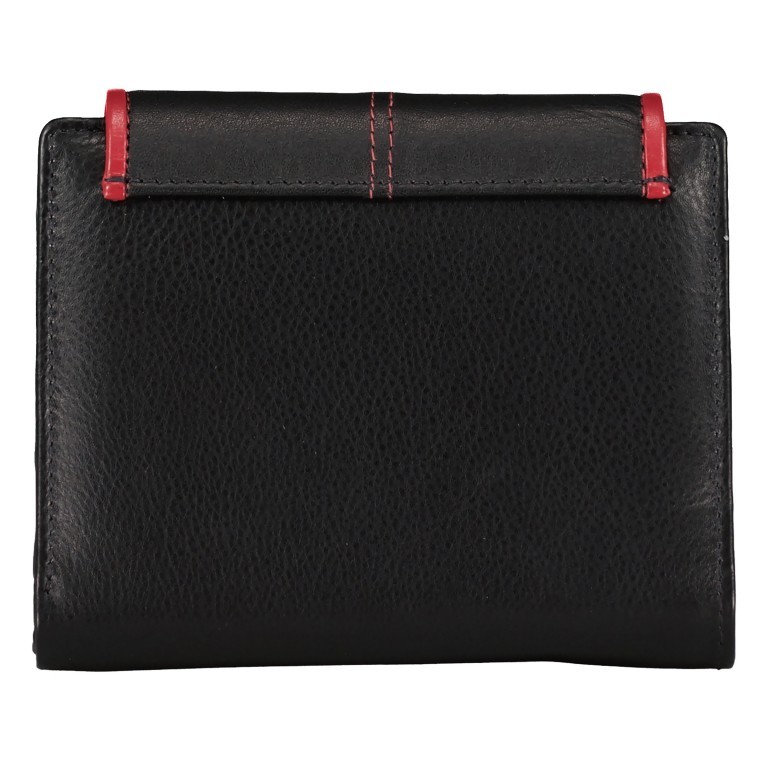 Geldbörse Multicolor Schwarz Rot, Farbe: rot/weinrot, Marke: Hausfelder Manufaktur, EAN: 4039584251801, Abmessungen in cm: 13x10.5x2.2, Bild 3 von 5
