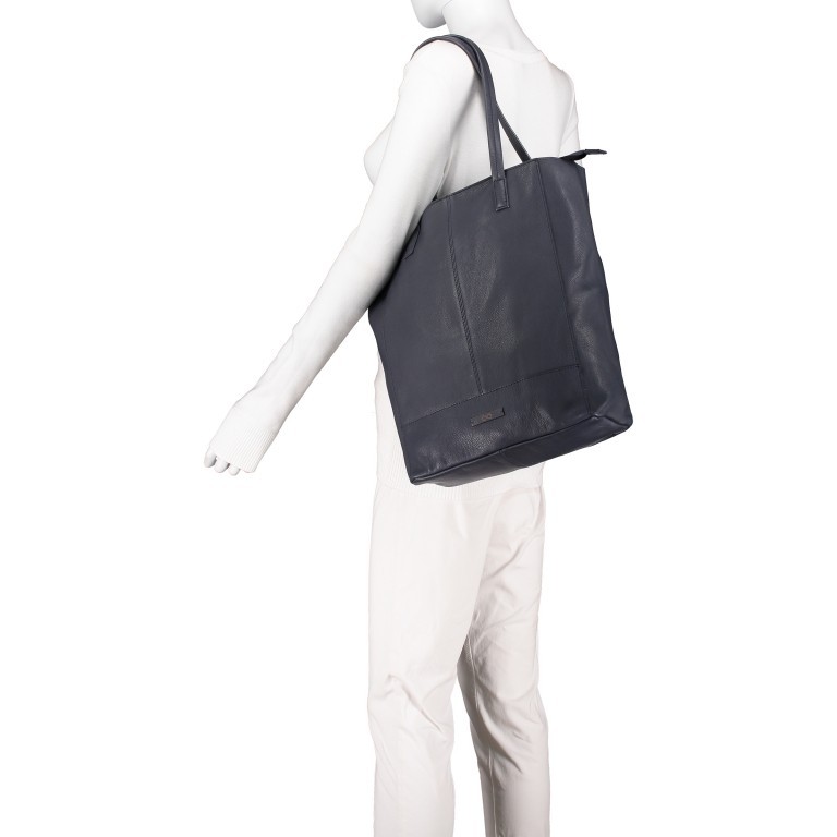 Shopper Infinity Blau, Farbe: blau/petrol, Marke: Hausfelder Manufaktur, EAN: 4065646005105, Abmessungen in cm: 28x38x13.5, Bild 4 von 5