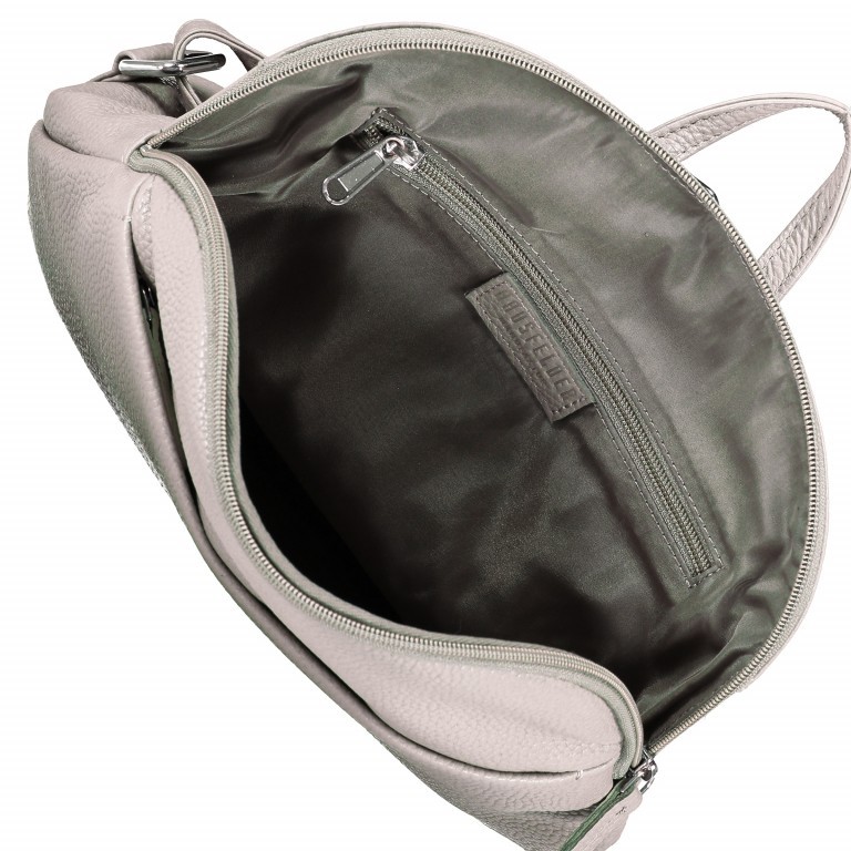 Rucksack Nappa Grau, Farbe: grau, Marke: Hausfelder Manufaktur, EAN: 4251672755187, Abmessungen in cm: 26x32x8, Bild 6 von 8