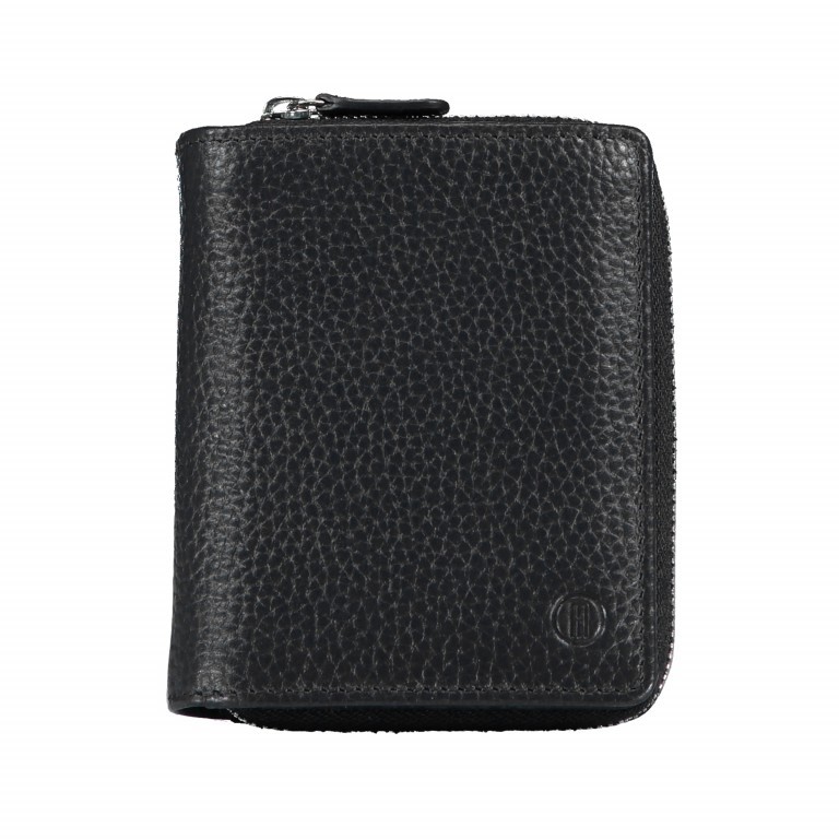 Geldbörse Amra Bradley mit RFID-Schutz Schwarz, Farbe: schwarz, Marke: Hausfelder Manufaktur, EAN: 4251672748356, Abmessungen in cm: 9x11x3, Bild 1 von 5
