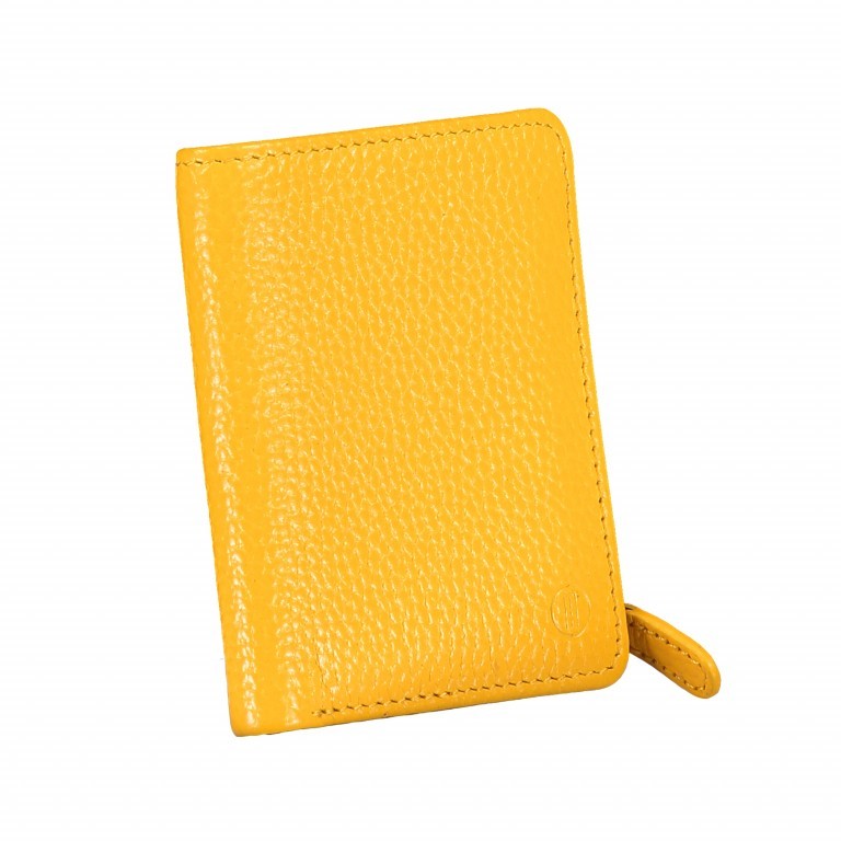 Geldbörse Amra Bradley mit RFID-Schutz Gelb, Farbe: gelb, Marke: Hausfelder Manufaktur, EAN: 4251672748530, Abmessungen in cm: 8.5x10.5x1.5, Bild 2 von 5