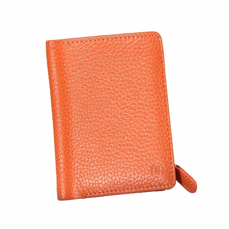 Geldbörse Amra Bradley mit RFID-Schutz Orange, Farbe: orange, Marke: Hausfelder Manufaktur, EAN: 4251672748547, Abmessungen in cm: 8.5x10.5x1.5, Bild 2 von 5