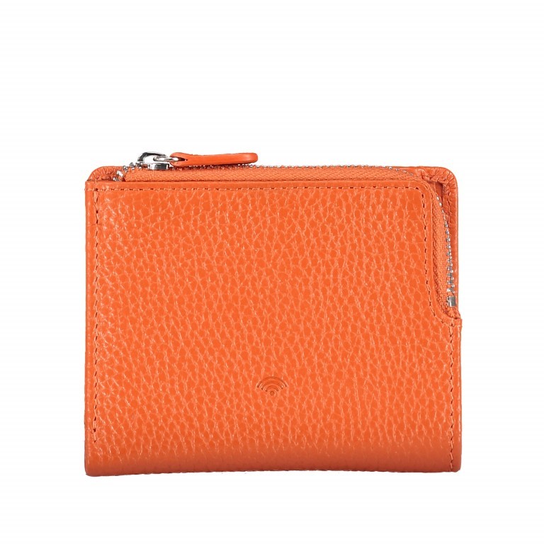 Geldbörse Amra Bradley mit RFID-Schutz Orange, Farbe: orange, Marke: Hausfelder Manufaktur, EAN: 4251672748547, Abmessungen in cm: 8.5x10.5x1.5, Bild 3 von 5