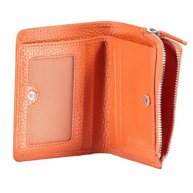 Geldbörse Amra Bradley mit RFID-Schutz Orange, Farbe: orange, Marke: Hausfelder Manufaktur, EAN: 4251672748547, Abmessungen in cm: 8.5x10.5x1.5, Bild 4 von 5