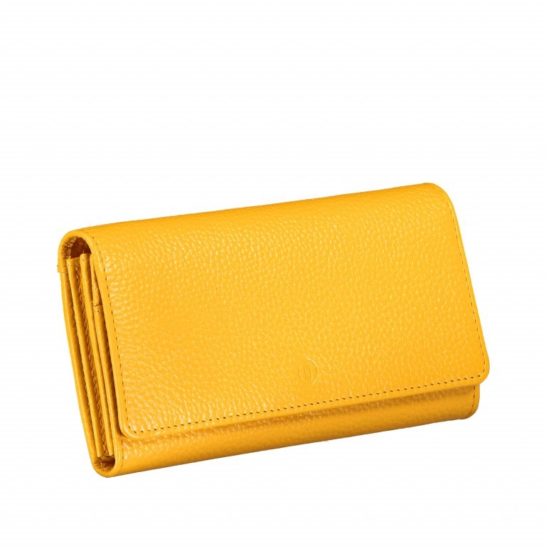 Geldbörse Amra Bradley mit RFID-Funktion Gelb, Farbe: gelb, Marke: Hausfelder Manufaktur, EAN: 4251672748707, Abmessungen in cm: 19x9.5x2.5, Bild 2 von 5