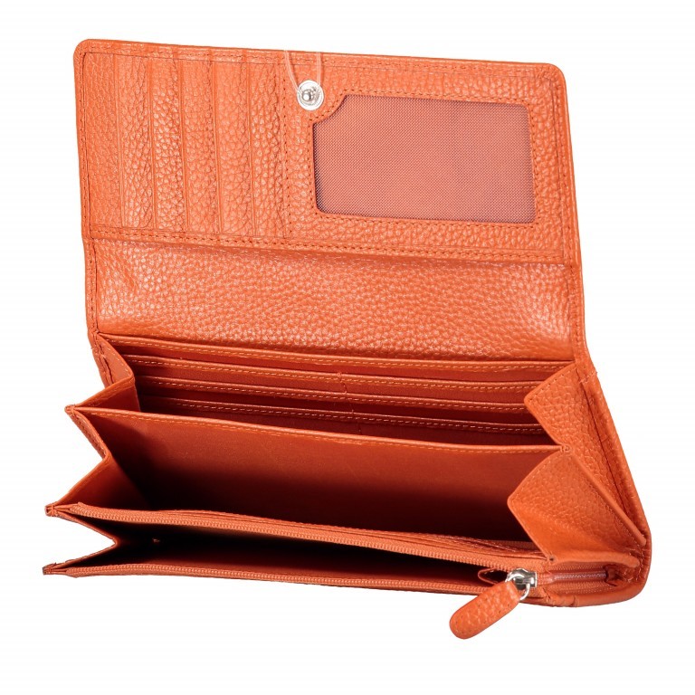 Geldbörse Amra Bradley mit RFID-Funktion Orange, Farbe: orange, Marke: Hausfelder Manufaktur, EAN: 4251672748714, Abmessungen in cm: 19x9.5x2.5, Bild 5 von 5