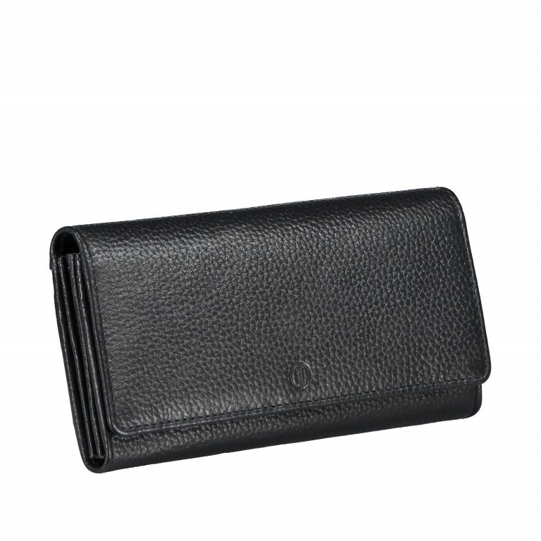Geldbörse Amra Bradley mit RFID-Funktion Schwarz, Farbe: schwarz, Marke: Hausfelder Manufaktur, EAN: 4251672748738, Abmessungen in cm: 19x9.5x2.5, Bild 2 von 5