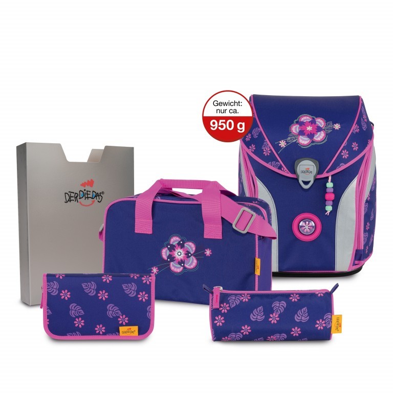 Schulranzen Ergoflex Max Set 5-teilig Lilac Flower, Farbe: flieder/lila, Marke: DerDieDas, EAN: 4006047081152, Abmessungen in cm: 29x39x25, Bild 1 von 14