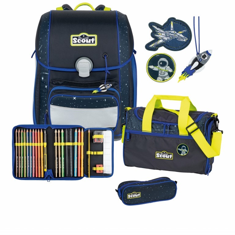 Schulranzen Genius Set 4-teilig Space, Farbe: anthrazit, Marke: Scout, EAN: 4007953425115, Bild 1 von 10