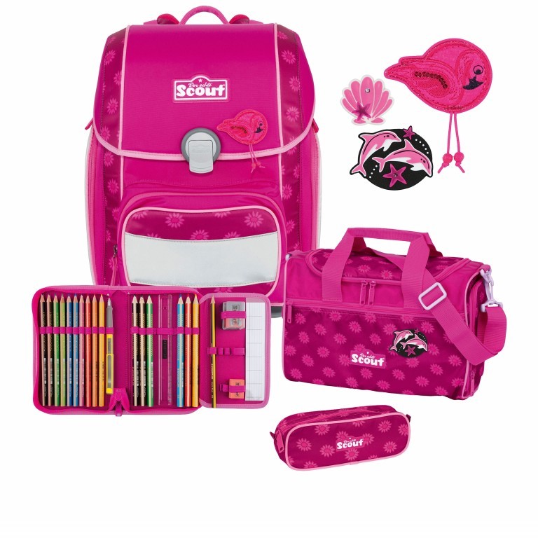 Schulranzen Genius Set 4-teilig Pink Daisy, Farbe: rosa/pink, Marke: Scout, EAN: 4007953425092, Bild 1 von 11