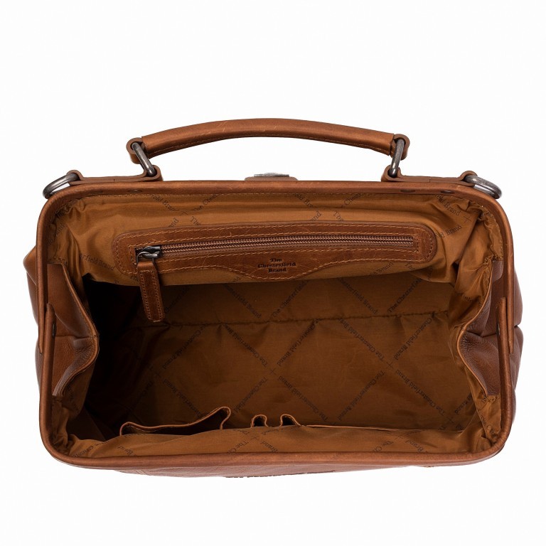 Handtasche Shaun mit Bügelverschluss Cognac, Farbe: cognac, Marke: The Chesterfield Brand, EAN: 8719241048307, Abmessungen in cm: 32x27x13, Bild 3 von 5