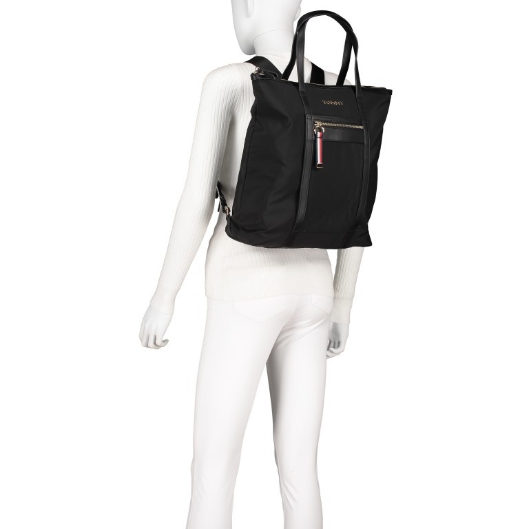 Shopper Nylon Tote Black, Farbe: schwarz, Marke: Tommy Hilfiger, EAN: 8719862802456, Abmessungen in cm: 38x40x12, Bild 5 von 7