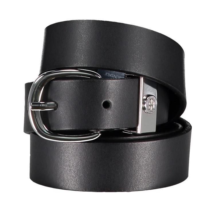 Gürtel Oval Buckle Belt Bundweite 85 CM Black, Farbe: schwarz, Marke: Tommy Hilfiger, EAN: 8719862803729, Bild 1 von 4